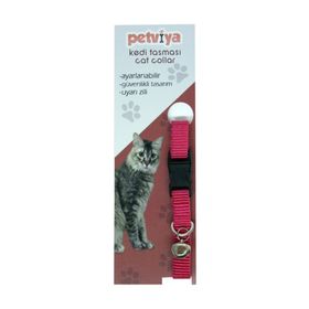 Petviya Pembe Ayarlanabilir Zilli Kedi Boyun Tasması