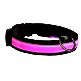 Petzz Işıklı Ayarlanabilir Flaşörlü Pembe 45-52 cm 2.5 cm Kedi ve Köpek Boyun Tasması