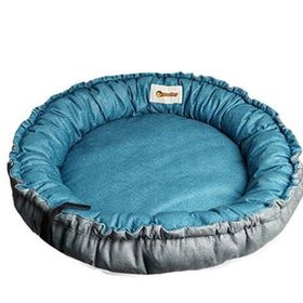 Petzz Sunflower Gri Mavi 60 cm Çift Taraflı Peluş Kedi ve Köpek Yatağı