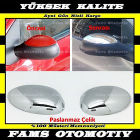 Peugeot 206 1998 Üzeri Krom 2 Parça Ayna Kapağı