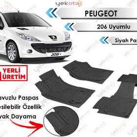 Peugeot 206 Siyah Havuzlu Paspas