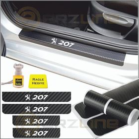 Peugeot 207 4 Adet Karbon Kapı Eşiği Sticker