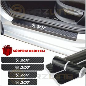 Peugeot 207 4 Adet Karbon Kapı Eşiği Sticker