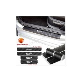 Peugeot 207 4 Adet Karbon Kapı Eşiği Sticker