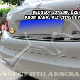 Peugeot 207 Formlu Paslanmaz Çelik Krom Bagaj Alt Çıtası