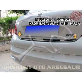 Peugeot 207 Formlu Paslanmaz Çelik Krom Bagaj Alt Çıtası