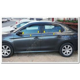 Peugeot 301 2012 Üzeri Paslanmaz Çelik 4 Parça Krom Cam Çıtası
