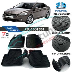 Peugeot 301 Siyah 3D Havuzlu Paspas