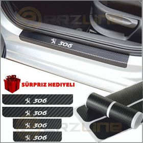 Peugeot 306 4 Adet Karbon Kapı Eşiği Sticker
