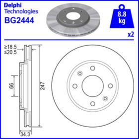 Peugeot 306 SD HB 1997/2000 1.4/1.6/1.9/2.0 266x21x66x27 Havalı Ön Fren Diski
