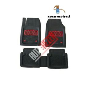 Peugeot 307 2000 2007 Krom Kırmızı Derin Havuzlu Oto Paspas