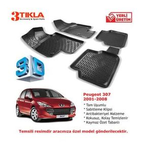 Peugeot 307 2001-2008 Seti 3D Havuzlu Paspas
