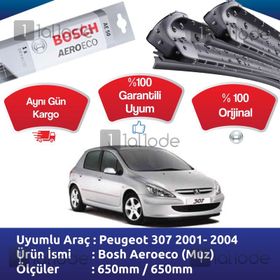 Peugeot 307 Bosch Aeroeco 2001-2004 Muz Silecek Takımı