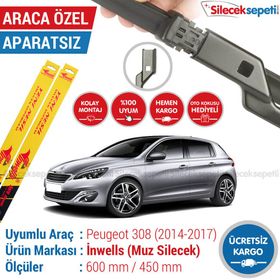Peugeot 308 2014-2017 Muz Silecek Takımı