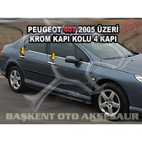 Peugeot 407 2005 Üzeri Paslanmaz Çelik 4 Kapı Krom Kapı Kolu