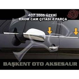 Peugeot 407 4 Parça Krom Cam Çıtası