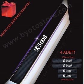 Peugeot 5008 4 Adet Karbon Kapı Eşiği Sticker