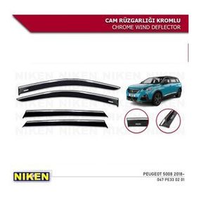 Peugeot 5008 Kromlu 4'lü Set 2018-2021 Cam Rüzgarlığı