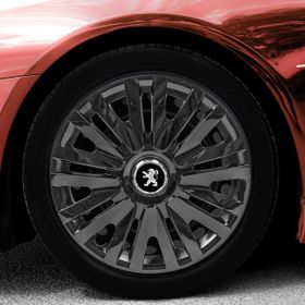 Peugeot Amblemli Piano Black 4'lü Takım 209 15 İnç Jant Kapağı