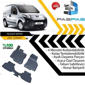 Peugeot Bipper 2008 Siyah Profesyonel Paspas