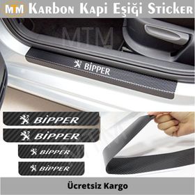 Peugeot Bipper 4 Adet Karbon Kapı Eşiği Sticker