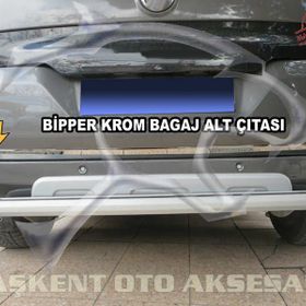Peugeot Bipper Formlu 2008 Üzeri Paslanmaz Çelik Krom Bagaj Alt Çıtası
