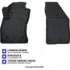 Peugeot Bipper Panelvan 2020 Siyah Carbon Desen Havuzlu Paspas