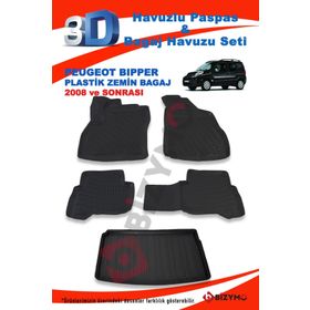 Peugeot Bipper Plastik Zemin 2008 ve Sonrası Paspas ve Bagaj Havuzu