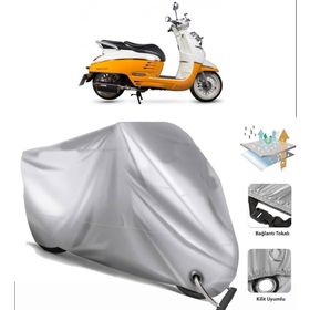 Peugeot Django 125 Siyah Arka Çanta Uyumsuz Ultra Kalın Su Geçirmez Motor Brandası