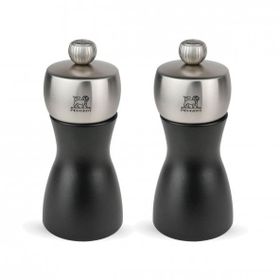 Peugeot Fidji 12 cm Mat Siyah Karabiber ve Tuz Değirmen Seti