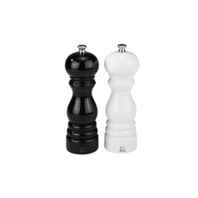 Peugeot Paris Siyah Beyaz 18 cm Karabiber Tuz Değirmen Seti