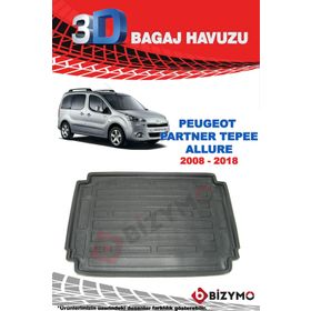 Peugeot Partner Tepee 3D Bagaj Havuzu