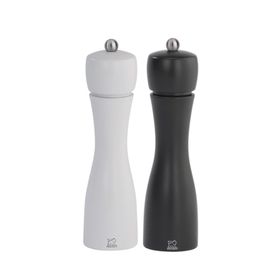 Peugeot Tahiti 20 cm Siyah Beyaz Tuz Ve Karabiber Değirmen Seti