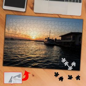 PF126 Deniz İskele Vapur Şehir 240 Parça Puzzle Yapboz Tablo