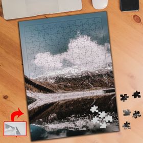 PF223 Dağ Gökyüzü Beyaz Bulutlar 240 Parça Puzzle Yapboz Tablo