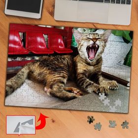PF298 Esneyen Kedi Kafe Hayvan 240 Parça Puzzle Yapboz Tablo
