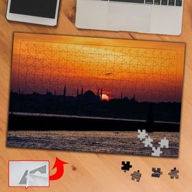 PF77 İstanbul Silüeti Gün Batımı 240 Parça Puzzle Yapboz Tablo