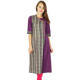 Phagun Hintli Tasarımcı Bollywood Kurta Etnik Kurti Günlük Gri Erik Kadın Elbise