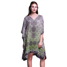 Phagun Plaj Kaftan Bikini Örtü Midi Kısa Kaftan Ametist Kadın Elbise