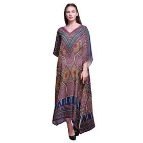 Phagun Uzun Plaj Kaftan Bikini Örtü Maksi Goldenrod Kadın Elbise