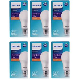 Philips 13 W 100 W E27 Duy 2700K Sarı Işık 6'lı Adet Essential LED Lamba