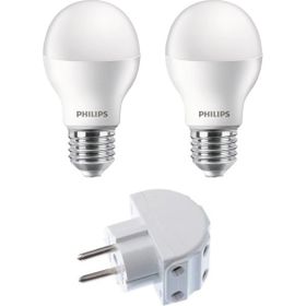 Philips 715280 Essential 2'li 8W E27 Led Ampul Priz Çoğaltıcı Seti