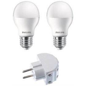 Philips 715280 Essential 2'li 8W E27 Led Ampul Priz Çoğaltıcı Seti