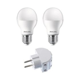 Philips 715280 Essential 2'li 8W E27 Led Ampul Priz Çoğaltıcı Seti