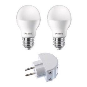 Philips 715280 Essential 2'li 8W E27 Led Ampul Priz Çoğaltıcı Seti