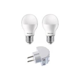 Philips 715280 Essential 2'li 8W E27 Led Ampul Priz Çoğaltıcı Seti