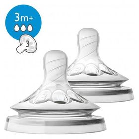 Philips Avent 3 delik Yenidoğan 2'li 3m+ Natural Biberon Emziği