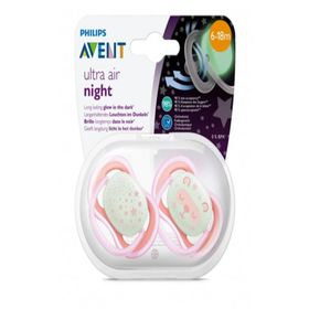Philips Avent 3201 6-18 Ay Pembe Ultra Air Night 2'li Silikon Emzik