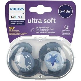 Philips Avent 6-18 Ay 2'li Erkek Ultra Soft Silikon Emzik