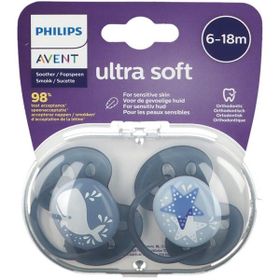 Philips Avent 6-18 Ay 2'li Erkek Ultra Soft Silikon Emzik